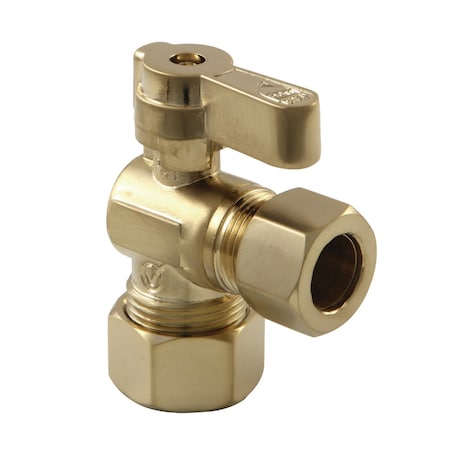 Kingston Brass KF5440BB 5/8" OD Comp X 1/2" OD Comp Angle Stop Valve, Brushed Brass KF5440BB